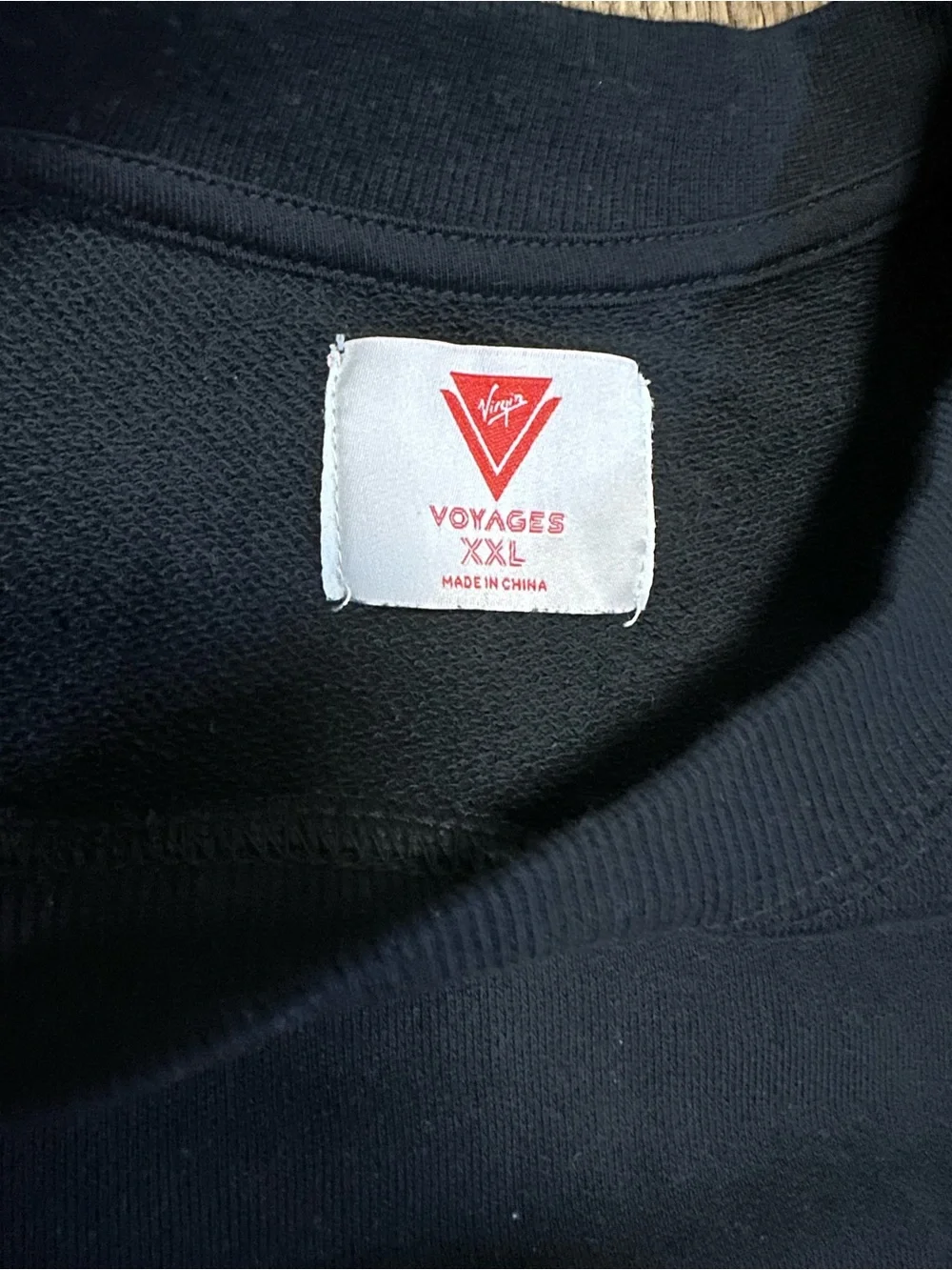 XXL VIRGIN VOYAGES Black Crewneck Sweatshirt with Red Logo